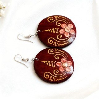 New Collection Painting Wood Earrings from Bali
